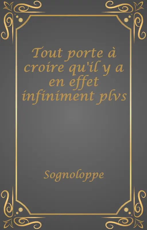 Tout porte à croire qu'il y a en effet infiniment plvs