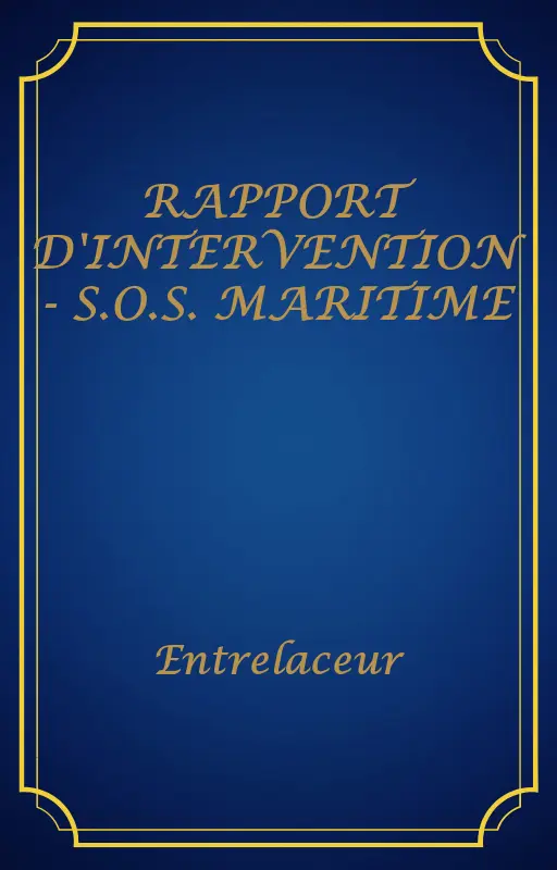 RAPPORT D'INTERVENTION - S.O.S. MARITIME