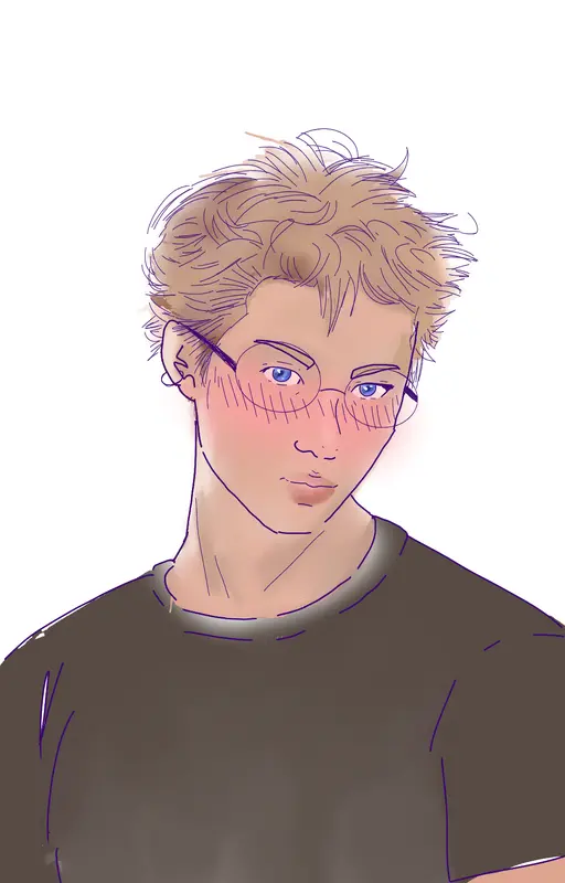 Les yeux bleus.