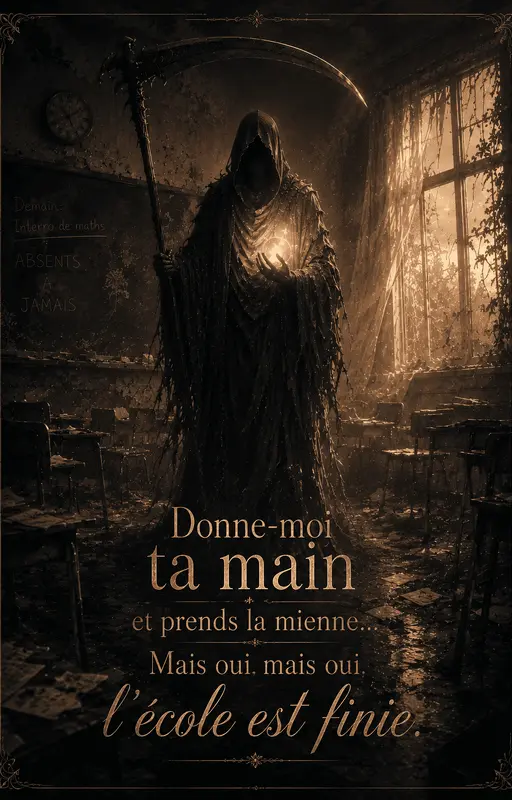 Donne-moi ta main et prends la mienne… Mais oui, mais oui, l’école est finie.