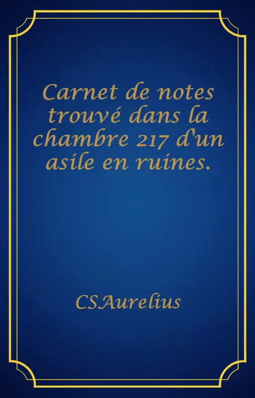 Carnet de notes trouvé dans la chambre 217 d'un asile en ruines.