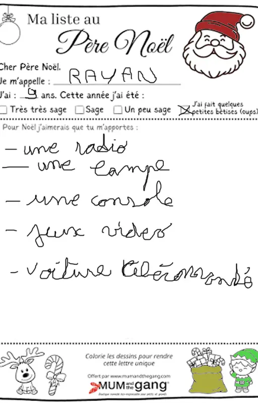 La liste de Rayan