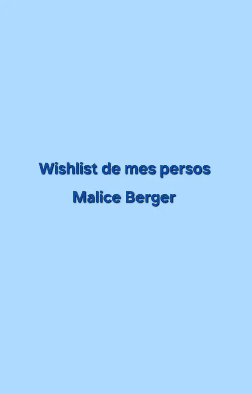 Wishlist de mes persos