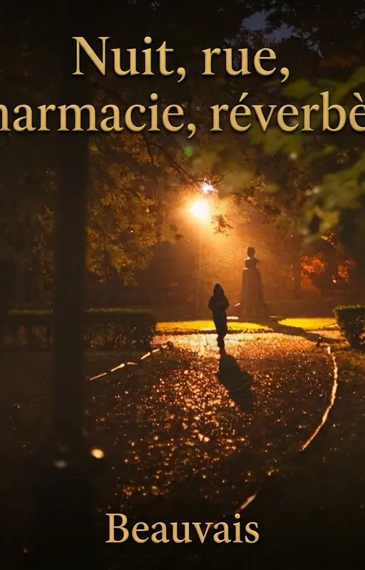 Nuit, rue, pharmacie, réverbère